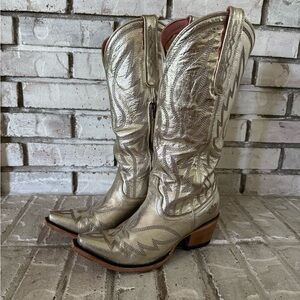 Junk Gypsy - Nighthawk Champagne Metallic Cowboy Boots